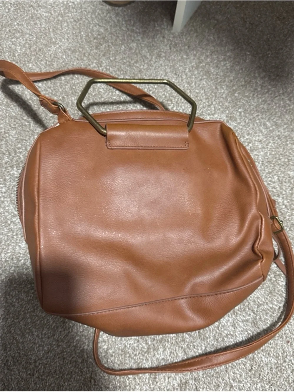 Brown Floral-Embroidered Women’s Handbag